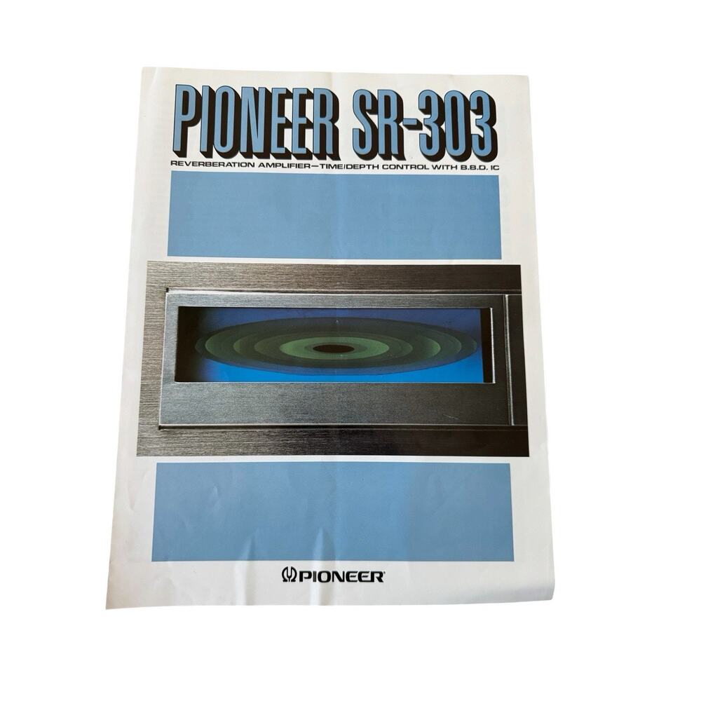 Vintage Pioneer SR-303 Reverberation Amplifier Brochure Catalog BBD Audio Japan